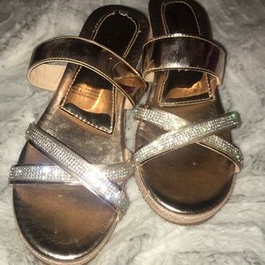 gold sparkly sandals